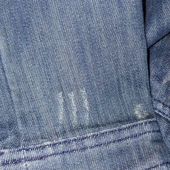 Guess Zipper Down distressed jean denim jacket  Sz M - Picture 9 of 9